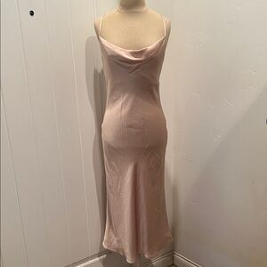 Show Me Your MuMu Rose Gold Silk Material Dress